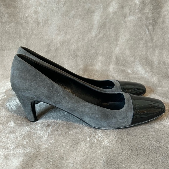 Grey/Black Prada 39.5 Heels - Picture 5 of 12